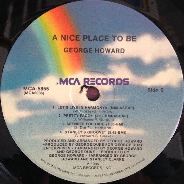 George Howard : A Nice Place To Be (LP, Album, Pin)
