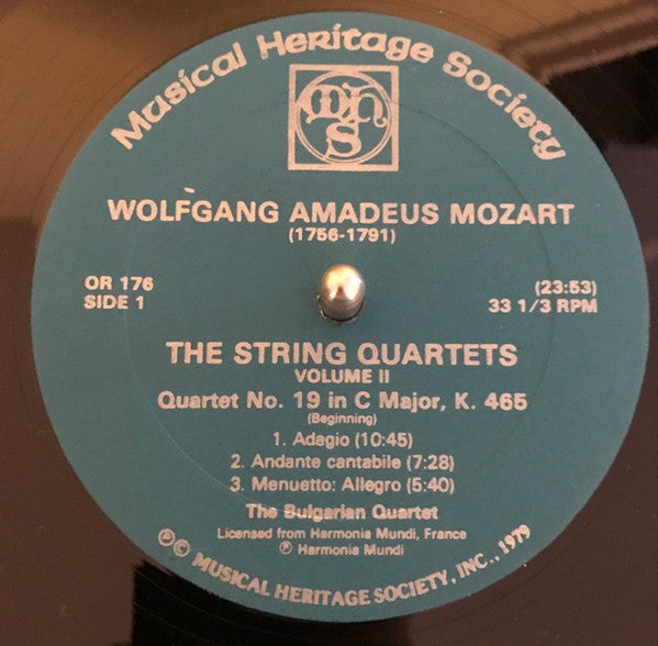 Wolfgang Amadeus Mozart, The Bulgarian Quartet* : The String Quartets: Volume II (LP)
