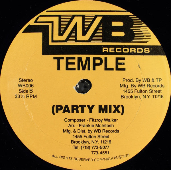 Temple (11) : Yuh Done Ahready (12")