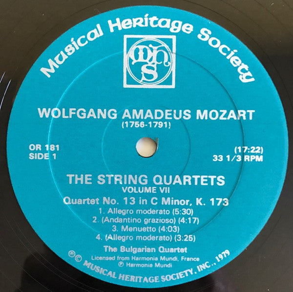 Wolfgang Amadeus Mozart, The Bulgarian Quartet* : The String Quartets: Volume VII (LP)