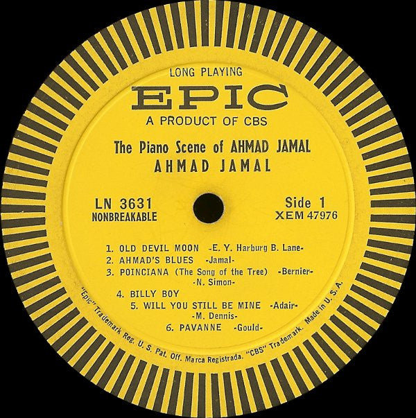 Ahmad Jamal : The Piano Scene Of Ahmad Jamal (LP, Album, Mono)