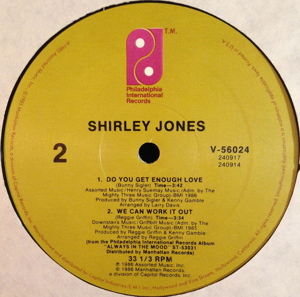 Shirley Jones : Do You Get Enough Love (12")