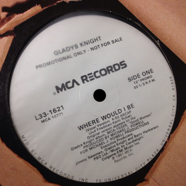 Gladys Knight : Where Would I Be (12", Promo)