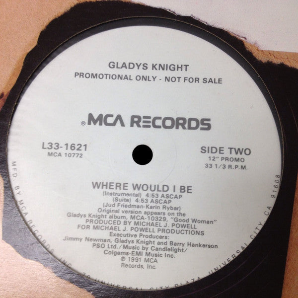 Gladys Knight : Where Would I Be (12", Promo)
