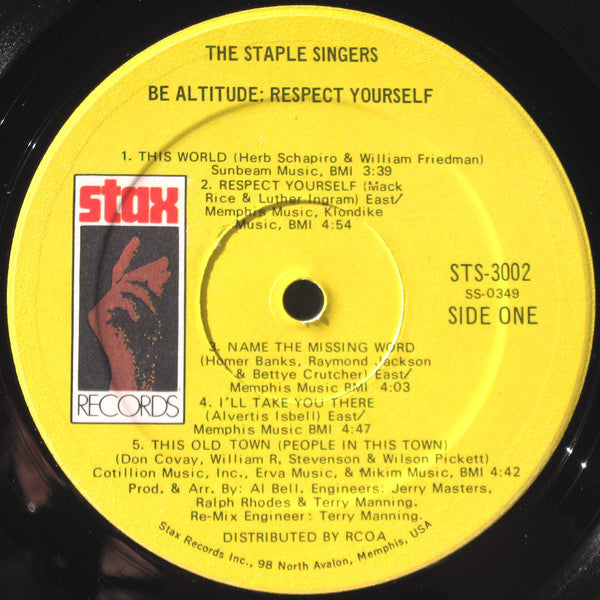 The Staple Singers : Be Altitude: Respect Yourself (LP, Album, Club, Pre)