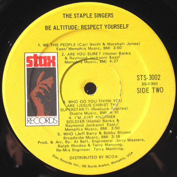 The Staple Singers : Be Altitude: Respect Yourself (LP, Album, Club, Pre)