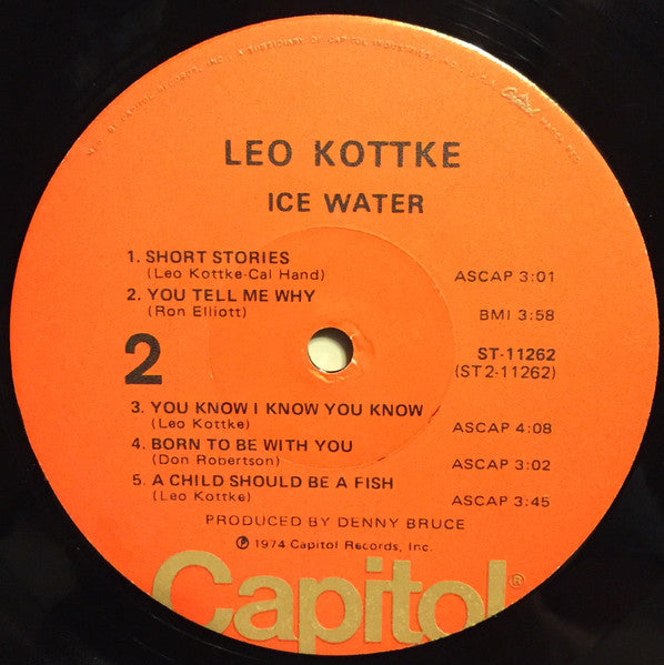 Leo Kottke : Ice Water (LP, Album, Jac)