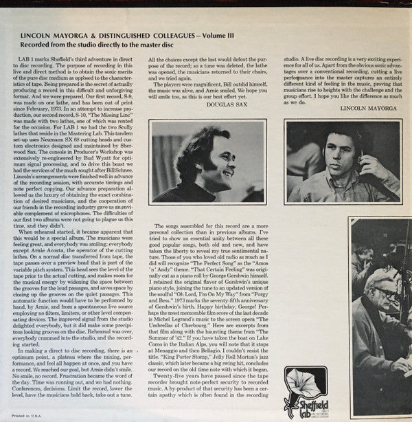 Lincoln Mayorga : Lincoln Mayorga & Distinguished Colleagues - Volume III (LP, Album, Ltd, RE, Gre)