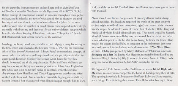 Ruby Braff : Controlled Nonchalance At The Regattabar, Volume 2 (CD, Album)