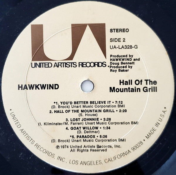 Hawkwind : Hall Of The Mountain Grill (LP, Album, Ter)