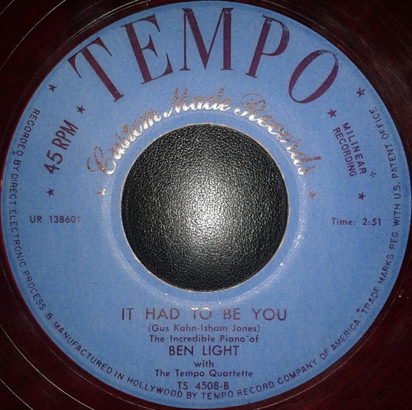 Ben Light With The Tempo Quartette : I'll Get By (7", Single, Red)
