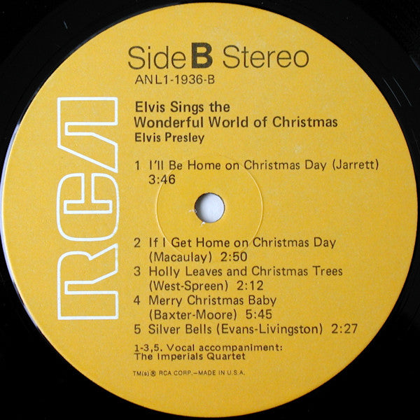 Elvis Presley : Elvis Sings The Wonderful World Of Christmas (LP, Album, RE, Ind)