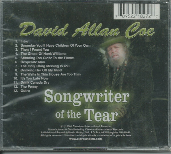David Allan Coe : Songwriter Of The Tear (CD, Album)
