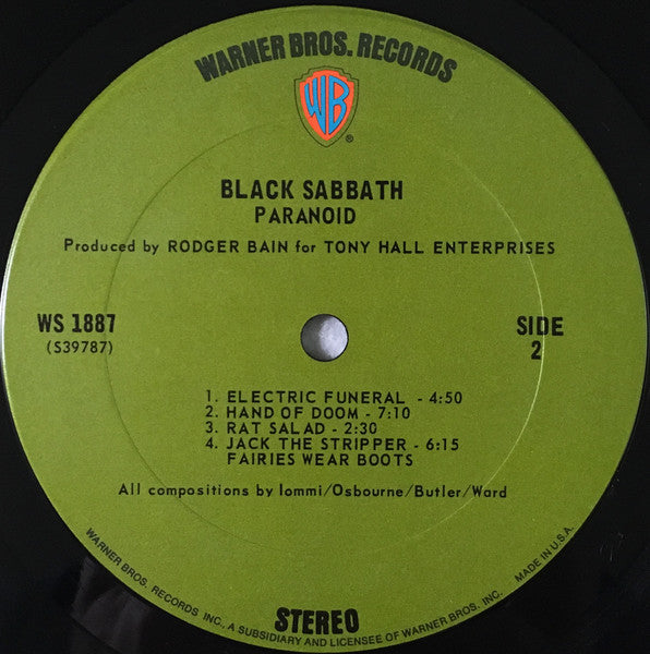 Black Sabbath : Paranoid (LP, Album, Ter)