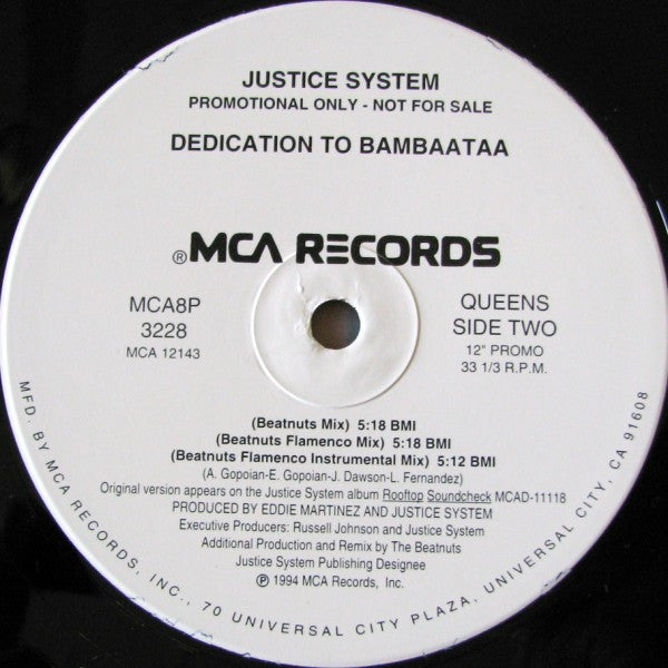 Justice System : Dedication To Bambaataa (12", Promo)