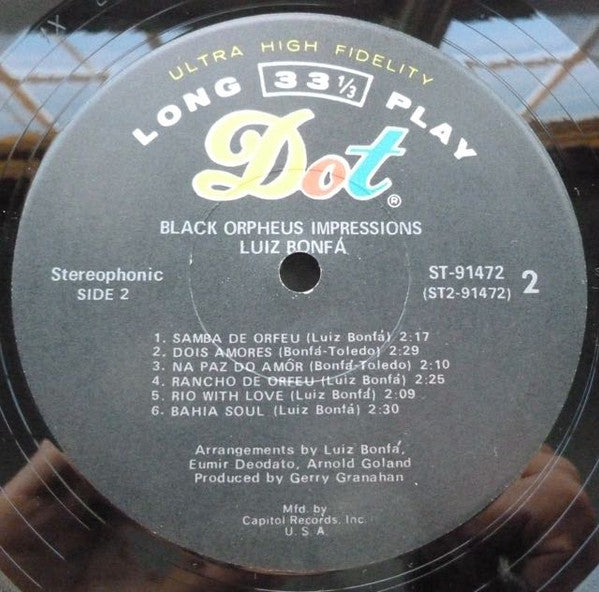 Luiz Bonfá : Black Orpheus Impressions (LP, Album, Club)