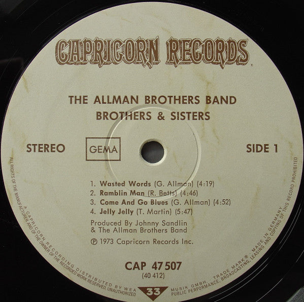 The Allman Brothers Band : Brothers And Sisters (LP, Album, Gat)