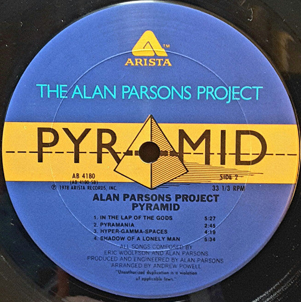 The Alan Parsons Project : Pyramid (LP, Album)