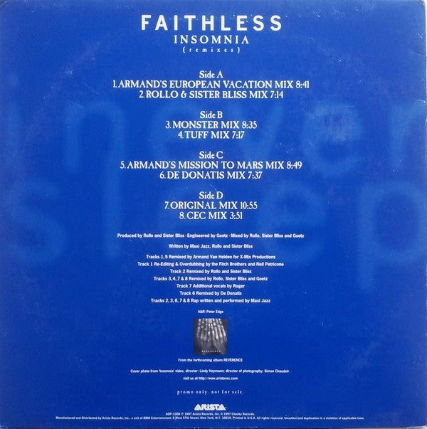 Faithless : Insomnia (Remixes) (2x12", Promo)