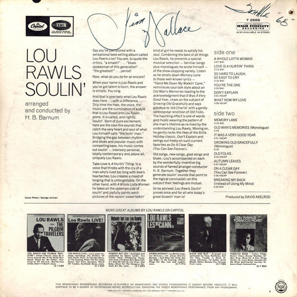 Lou Rawls : Soulin' (LP, Album, Mono)