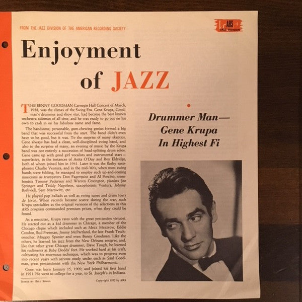 Gene Krupa, Gene Krupa And His Orchestra : Drummer Man - Gene Krupa In Highest Fi (LP, Ltd)