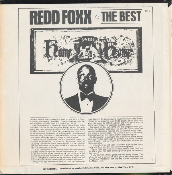 Redd Foxx : Redd Foxx At Home! (LP, Album, Ter)