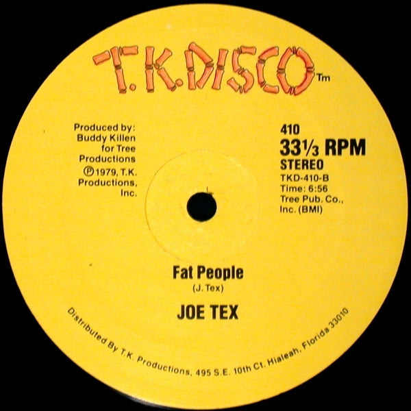 Joe Tex : Discomonia / Fat People (12")