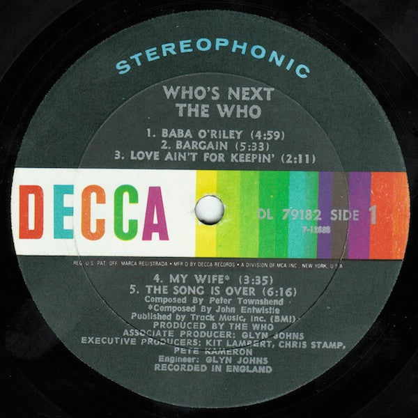 The Who : Who's Next (LP, Album)