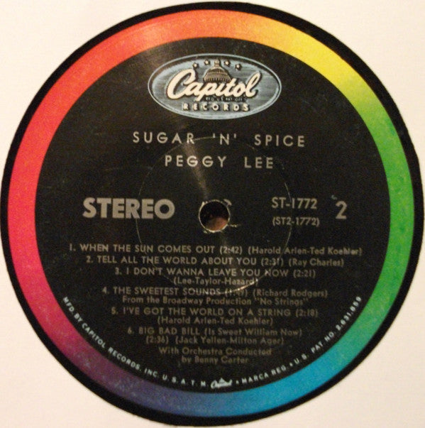 Peggy Lee : Sugar 'N' Spice (LP, Album)