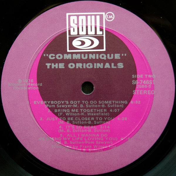 The Originals : Communique (LP, Album, Mon)