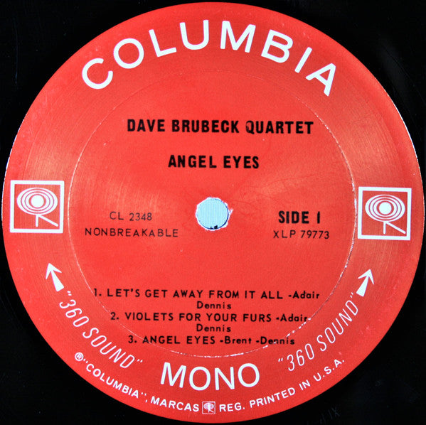 The Dave Brubeck Quartet : Angel Eyes (LP, Album, Mono)