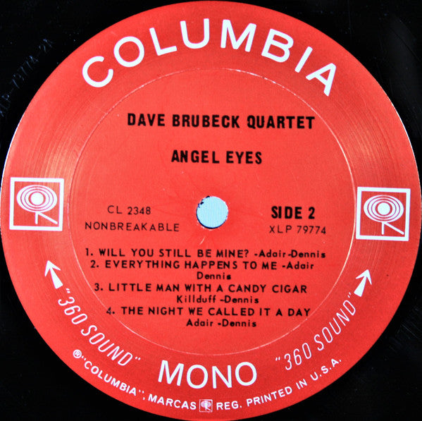 The Dave Brubeck Quartet : Angel Eyes (LP, Album, Mono)