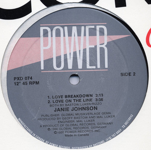 Janie Johnson : Love On The Line (12")