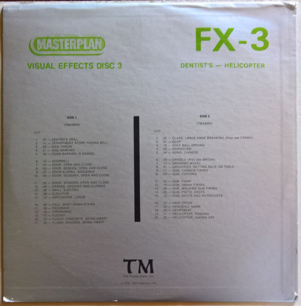 Unknown Artist : Masterplan Visual Effects Disc 3 (LP)