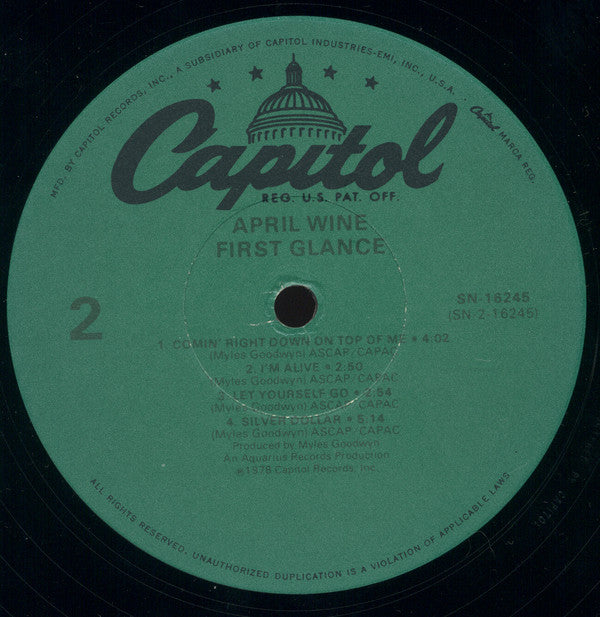 April Wine : First Glance (LP, Album, RE)