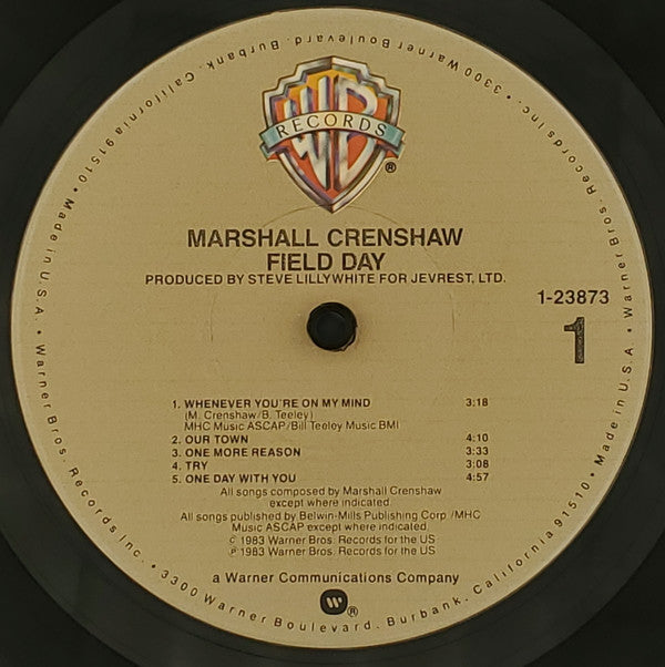 Marshall Crenshaw : Field Day (LP, Album, Jac)