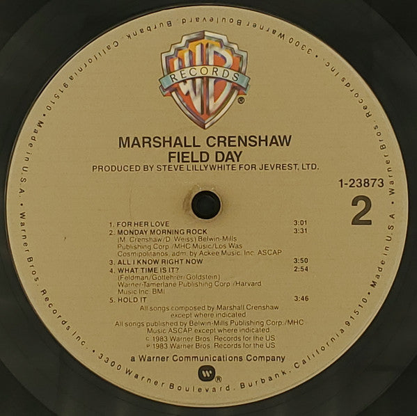 Marshall Crenshaw : Field Day (LP, Album, Jac)