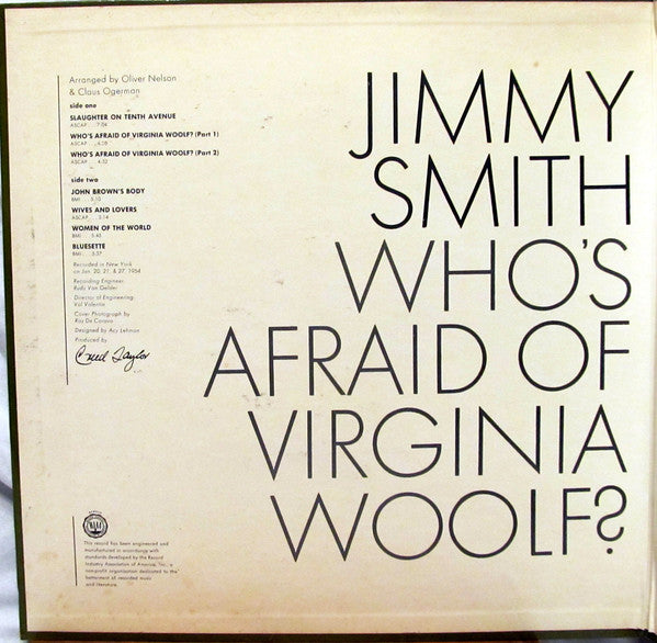 Jimmy Smith : Who's Afraid Of Virginia Woolf? (LP, Album)