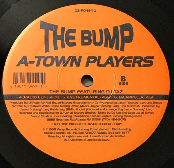 A-Town Players : 8 Tracks And Cadillacs/The Bump (12")