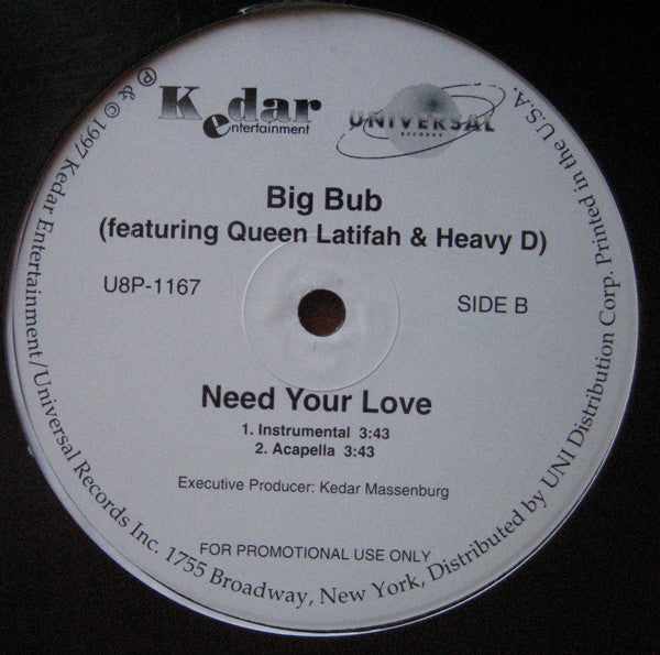 Big Bub : Need Your Love (12", Promo)