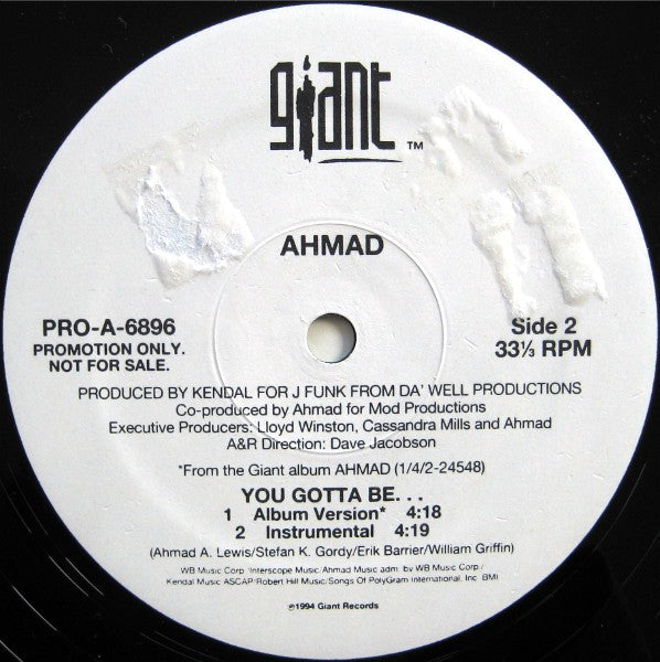 Ahmad (2) : You Gotta Be... (12", Promo)