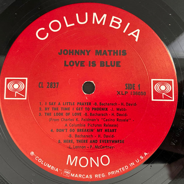 Johnny Mathis : Love Is Blue (LP, Album, Mono)