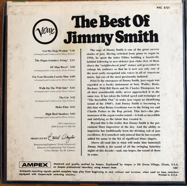 Jimmy Smith : The Best Of Jimmy Smith (Reel, 4tr Stereo, 7" Reel, Comp)
