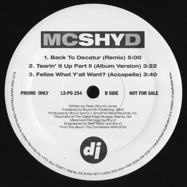MC Shy D : Fellas What Y'all Want? (12", Promo)