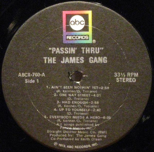 James Gang : Passin' Thru (LP, Album, Club)