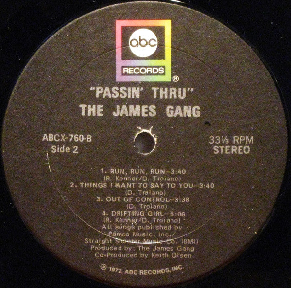 James Gang : Passin' Thru (LP, Album, Club)