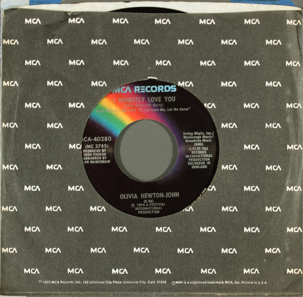 Olivia Newton-John : I Honestly Love You (7", Single, Glo)