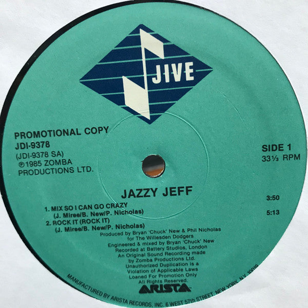 Jazzy Jeff : Mix So I Can Go Crazy/ Rock It (12", Promo)