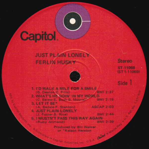 Ferlin Husky : Just Plain Lonely (LP, Album, Win)