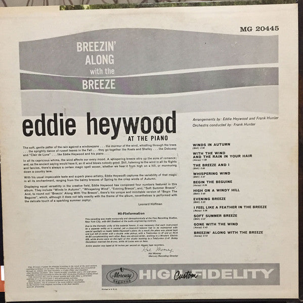 Eddie Heywood : Breezin' Along With The Breeze (LP, Album, Mono)